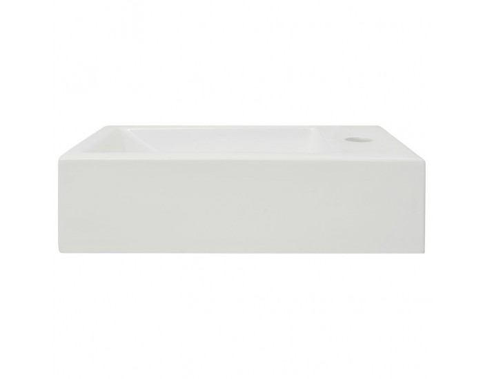 Sonata Правоъгълна мивка с отвор за смесител, бяла, 46x25,5x12 см -