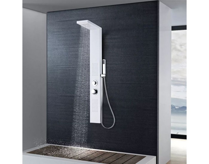 Sonata Система душ панел от алуминий, матирано бяло -