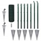 Sonata Комплект оградна мрежа с шпайкове, 10x0,8 м, стомана, зелен -
