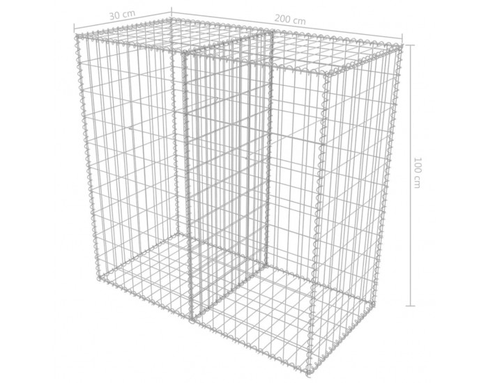 Sonata Габионна кошница, стомана, 100x50x50 cм -
