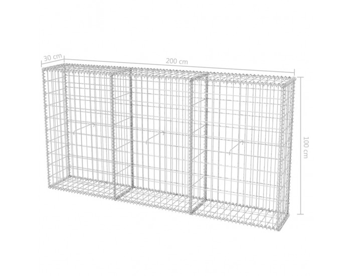 Sonata Габионна кошница, стомана, 100x50x100 cм -