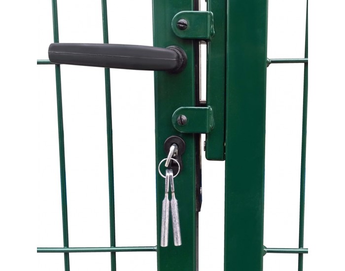 Sonata Градинска оградна врата със стълбове 350x100 см зелена стомана -
