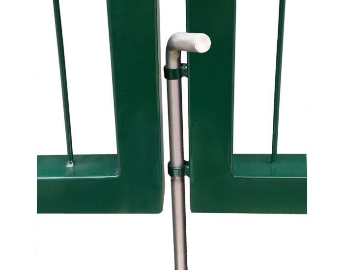 Sonata Градинска оградна врата със стълбове 350x100 см зелена стомана -