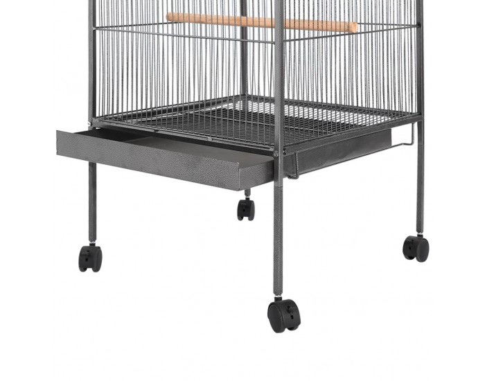 Sonata Клетка за птици с покрив, стомана, черна, 66x66x155 cм -