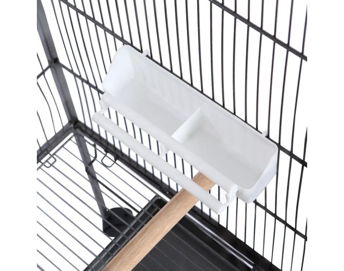 Sonata Клетка за птици с покрив, стомана, черна, 66x66x155 cм -
