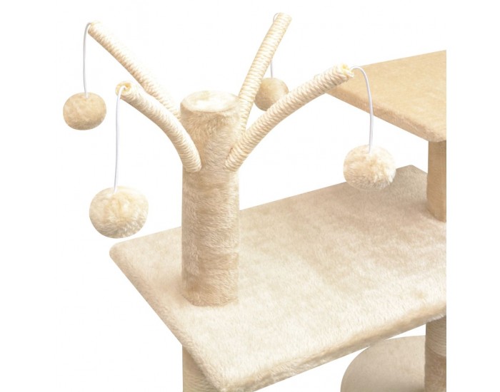 Sonata Котешко дърво със сизалени стълбове, 125 см, бежово -