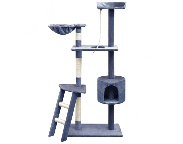 Sonata Котешко дърво със сизалени стълбове, 150 см, тъмносиньо -