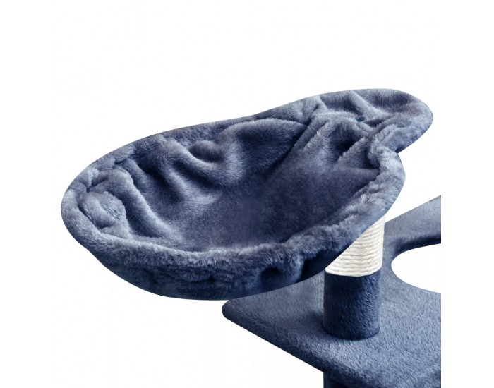 Sonata Котешко дърво със сизалени стълбове, 150 см, тъмносиньо -