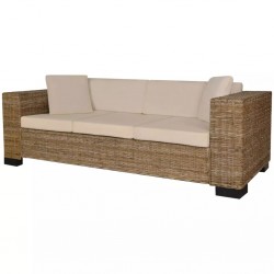 Sonata Триместен диван, комплект от осем части, естествен ратан - Мека мебел