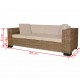 Sonata Триместен диван, комплект от осем части, естествен ратан -