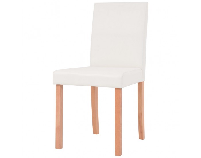 Sonata Трапезна маса и столове, 7 части, изкуствена кожа, дъб, кремаво -