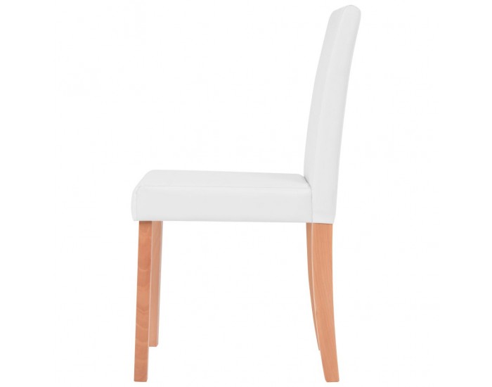 Sonata Трапезна маса и столове, 7 части, изкуствена кожа, дъб, кремаво -