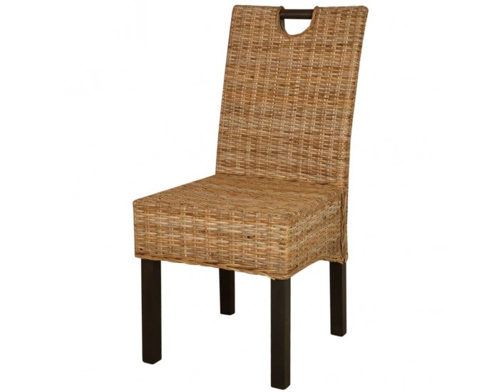 Sonata Трапезни столове, 2 броя, кубу ратан, мангова дървесина -