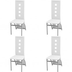 Sonata Трапезни столове, 4 бр, изкуствена кожа, бели - Трапезни столове
