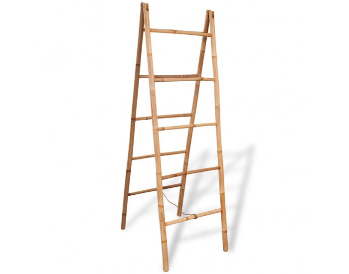 Sonata Двойна стълба за кърпи, с 5 бабукови стъпълца, 50x160 cм -