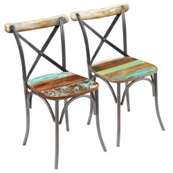 Sonata Трапезни столове, 2 бр, регенерирано дърво масив, 51x52x84 cм - Трапезни столове