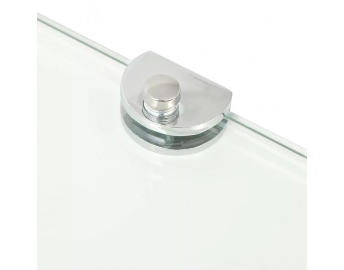 Sonata Ъглов рафт от стъкло с държачи в цвят хром, 35x35 см -