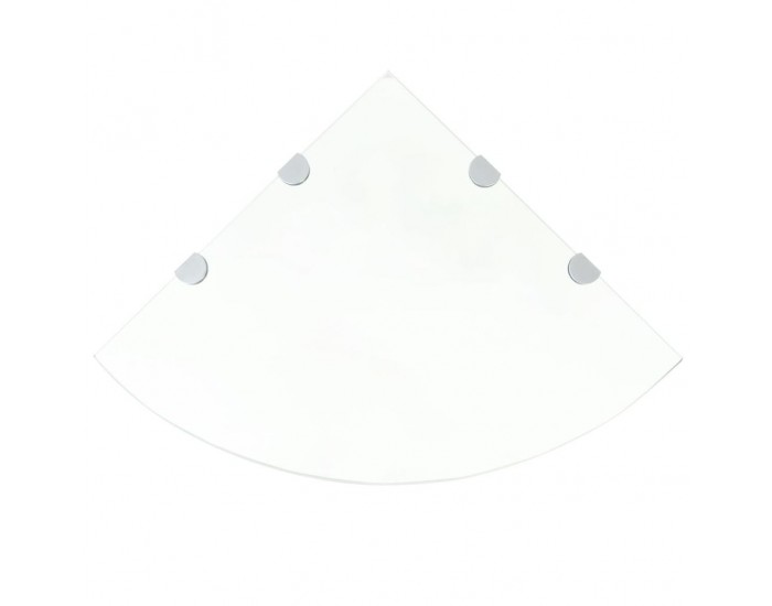 Sonata Ъглов рафт от стъкло с хромирани държачи, 45x45 см -