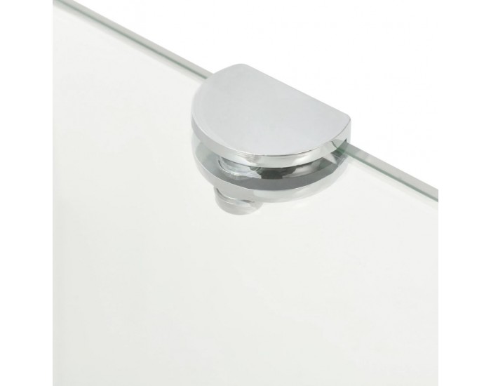 Sonata Ъглов рафт от стъкло с хромирани държачи, 45x45 см -