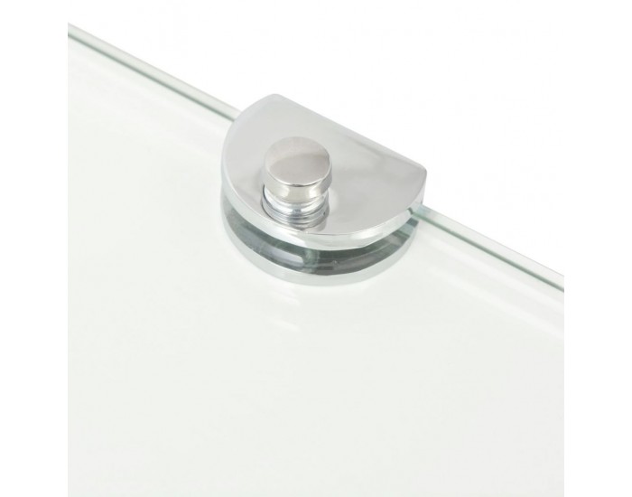 Sonata Ъглов рафт от стъкло с хромирани държачи, 45x45 см -