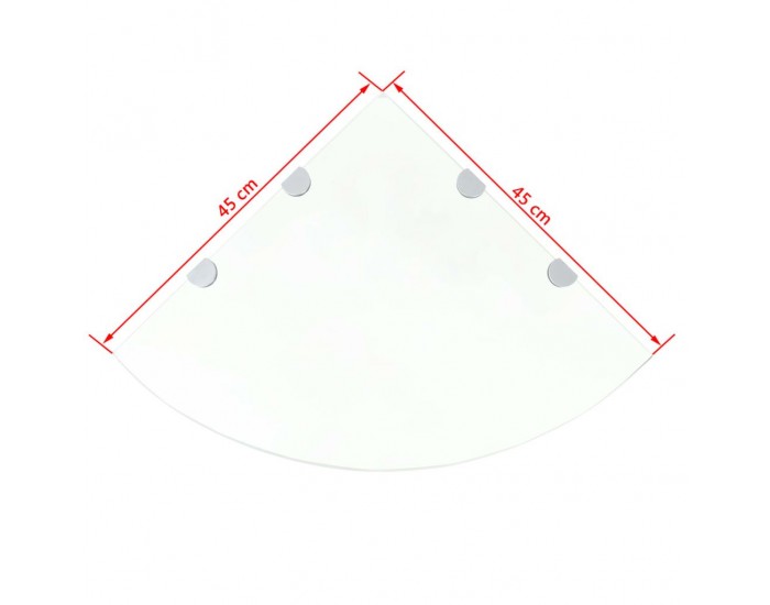Sonata Ъглов рафт от стъкло с хромирани държачи, 45x45 см -