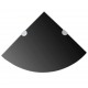Sonata Ъглов рафт от черно стъкло с държачи в цвят хром, 35x35 см -