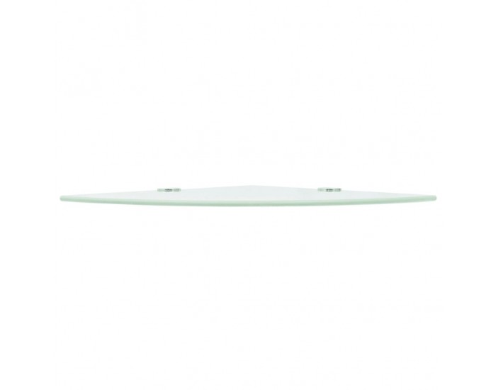 Sonata Ъглов рафт с държачи в цвят хром, бяло стъкло, 25x25 см -