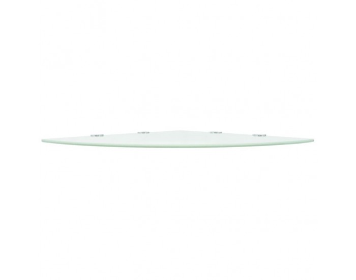 Sonata Ъглов рафт от бяло стъкло с държачи в цвят хром, 45x45 см -