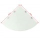Sonata Ъглов рафт от бяло стъкло с държачи в цвят хром, 45x45 см -