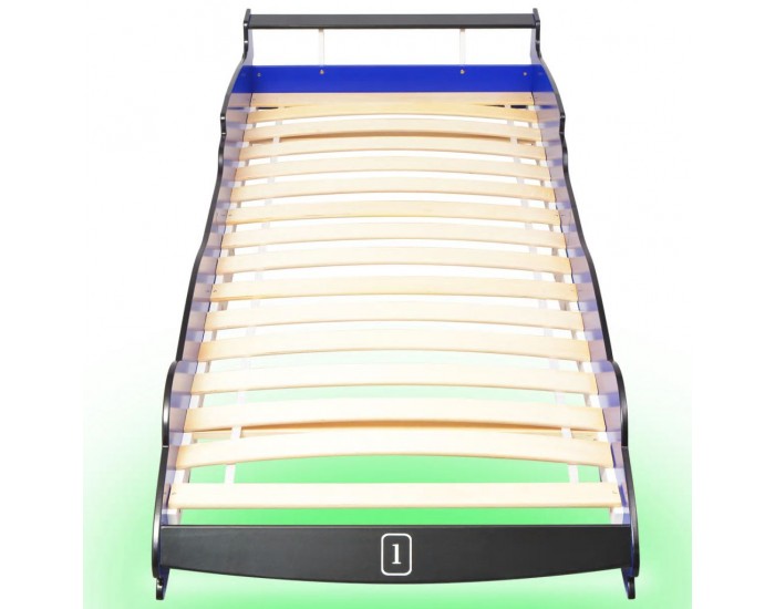 Sonata Детско легло “състезателна кола“, LED лента, 90x200 cм, синьо -