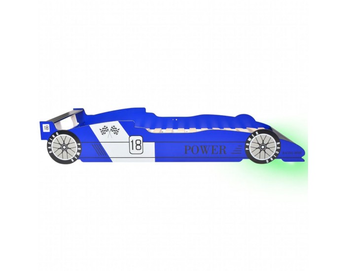 Sonata Детско легло “състезателна кола“, LED лента, 90x200 cм, синьо -