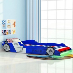 Sonata Детско легло “състезателна кола“, LED лента, 90x200 cм, синьо - Детски легла