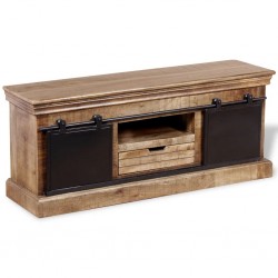 Sonata ТВ шкаф с 2 плъзгащи врати, твърдо мангово дърво, 110x30x45 см - ТВ шкафове