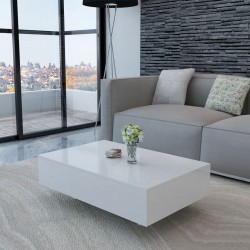 Sonata H Маса за кафе от фибростъкло, силен гланц, бяла - Холни маси