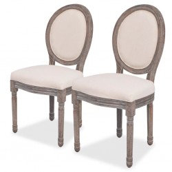 Sonata Трапезни столове, 2 броя, тапицерия от лен - Трапезни столове