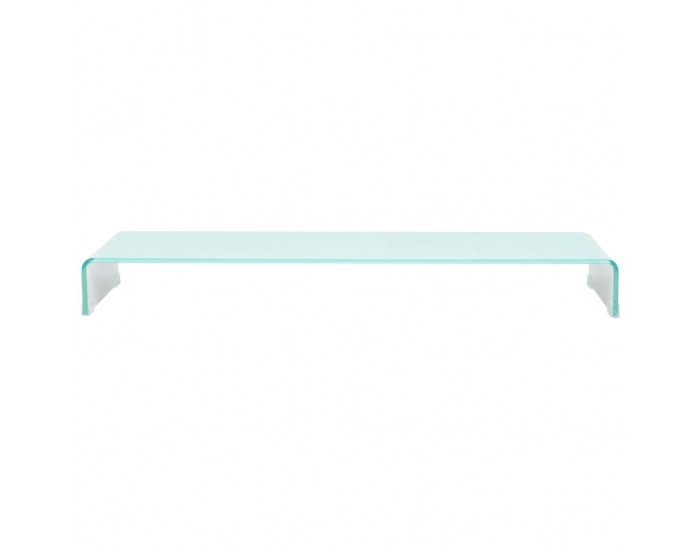 Sonata Стойка за телевизор / монитор бяло стъкло, 110x30x13 см -