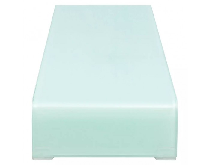 Sonata Стойка за телевизор / монитор бяло стъкло, 110x30x13 см -