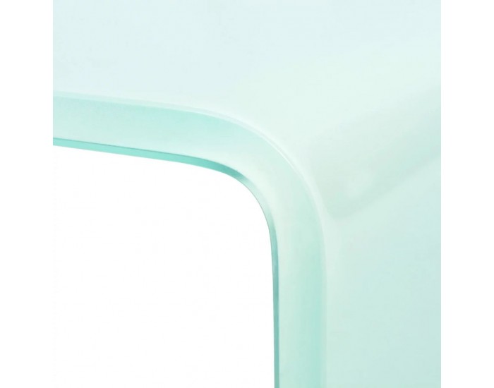 Sonata Стойка за телевизор / монитор бяло стъкло, 110x30x13 см -