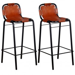 Sonata Бар столове, 2 бр, естествена кожа, 46x45x94 cм - Бар столове