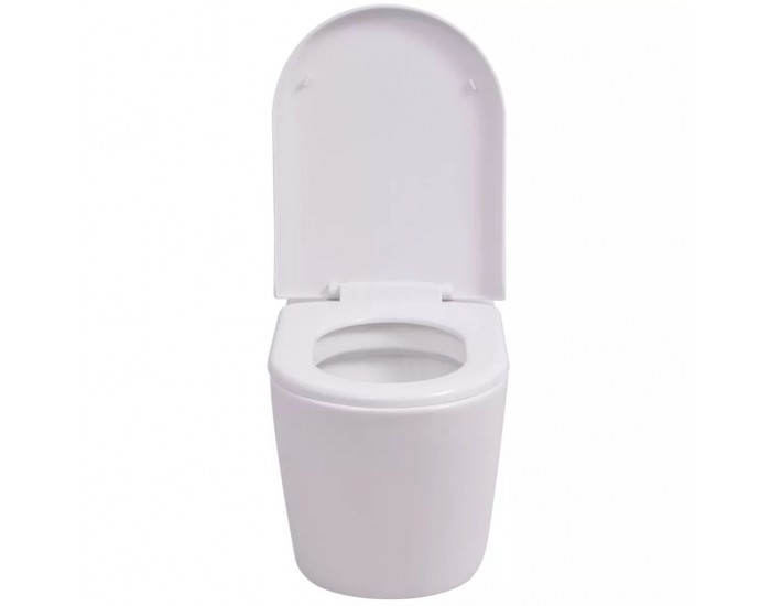 Sonata Окачена тоалетна чиния, керамична, бяла -
