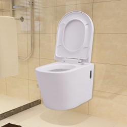 Sonata Окачена тоалетна чиния, керамична, бяла - Продукти за баня и WC