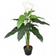 Sonata Изкуствено растение кала със саксия, 85 см, бяло -