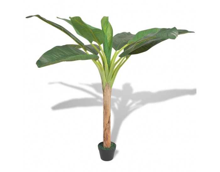 Sonata Изкуствено растение банан със саксия, 150 см, зелено -