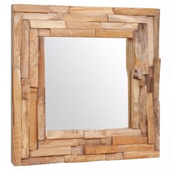 Sonata Декоративно огледало, тиково дърво, 60x60 см, квадратно - Шкафове за баня