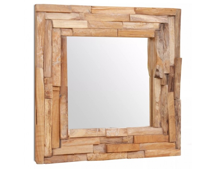 Sonata Декоративно огледало, тиково дърво, 60x60 см, квадратно -