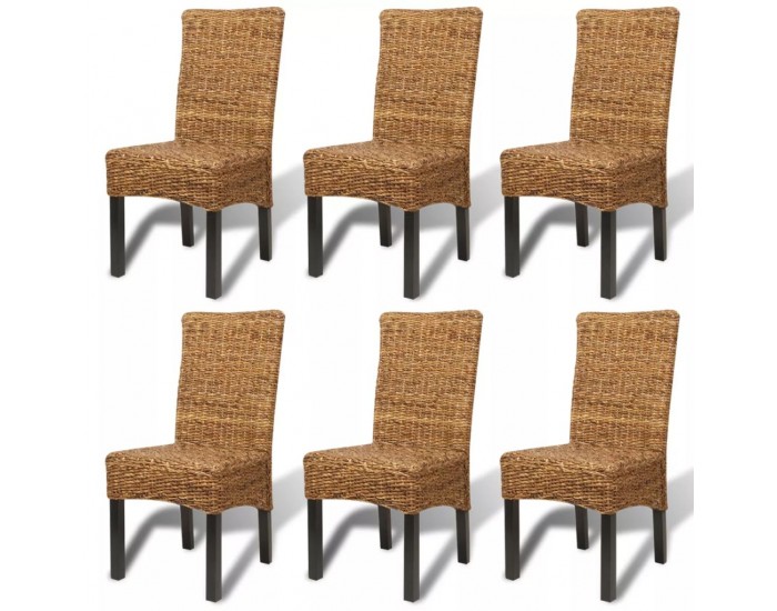 Sonata Трапезни столове, 6 броя, от абака, кафяви -