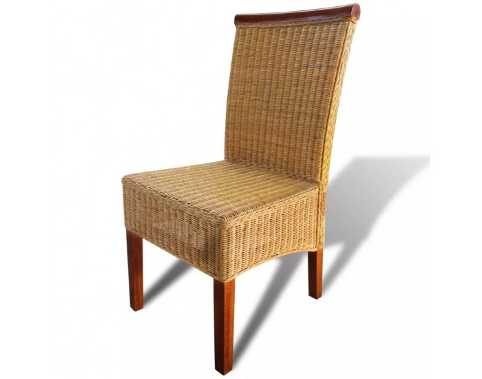 Sonata Трапезни столове, 6 броя, ратан, кафяви -