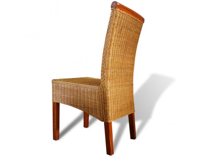 Sonata Трапезни столове, 6 броя, ратан, кафяви -