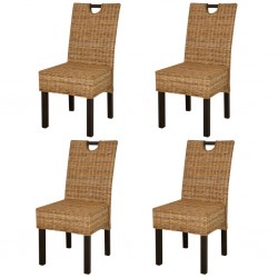 Sonata Трапезни столове, 4 броя, кубу ратан, мангово дърво - Трапезни столове