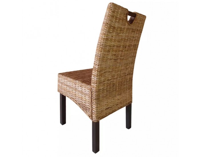 Sonata Трапезни столове, 6 броя, кубу ратан, мангова дървесина -
